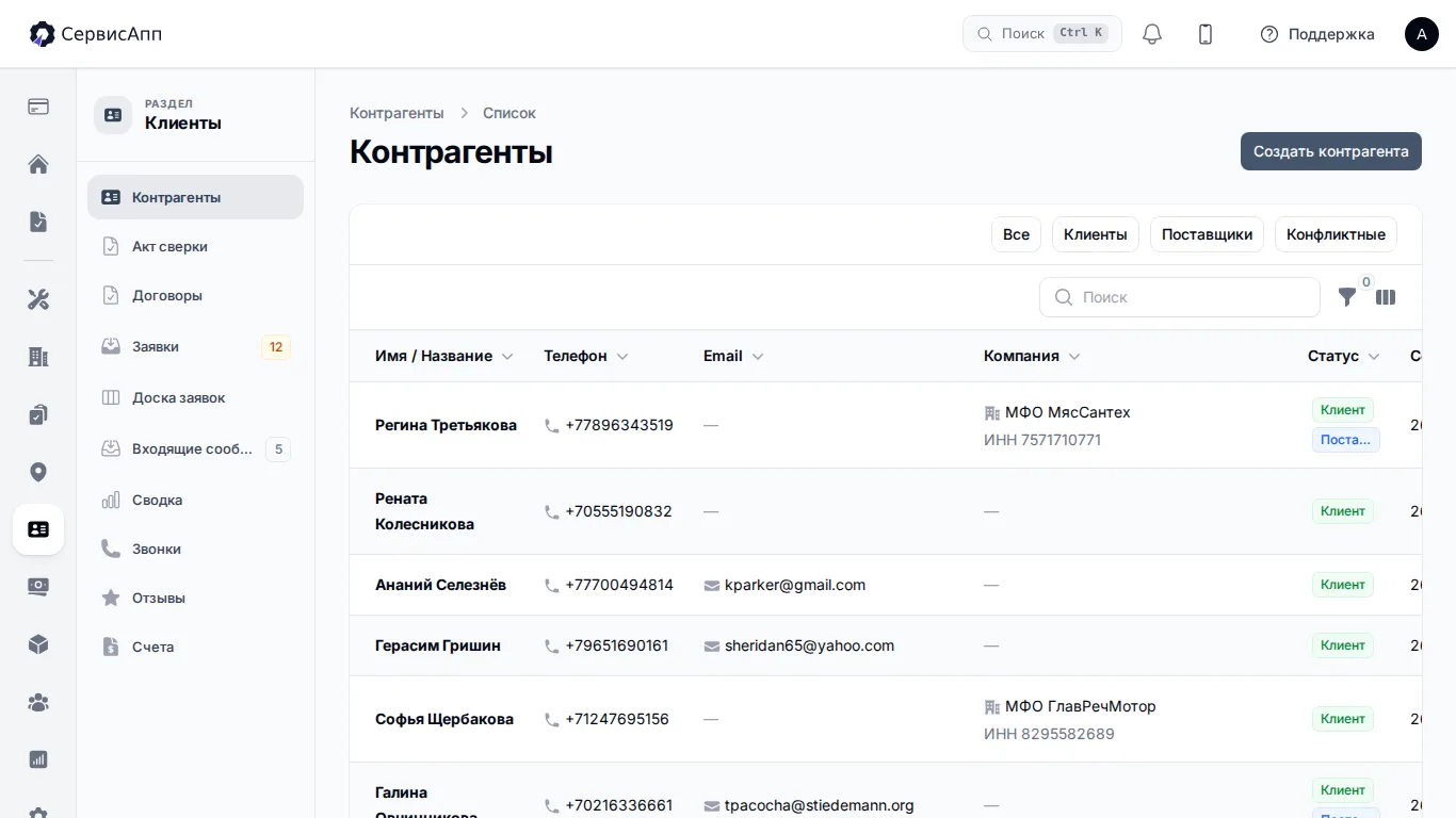 Единая база корпоративных клиентов